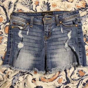 Girls Ripped Up Jean Shorts